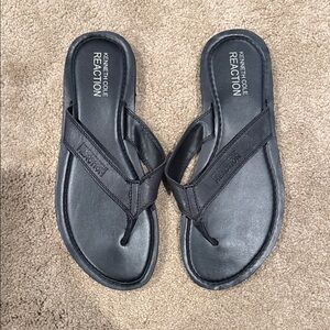 Kenneth Cole Reaction Dark Leather Flip-Flops